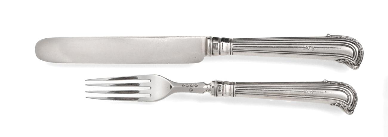 A Set of Eighteen Victorian Silver Fruit-Knives and Fruit-Forks, by Francis Higgins, London, 1845,