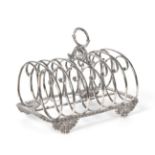 A George IV Silver Toast-Rack, by John and Thomas Settle, Gunn and Co., Sheffield, 1826, oblong