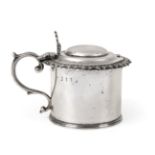 A George IV Scottish Silver Mustard-Pot, Probably by George Paton, Edinburgh, 1829, drum-shaped