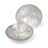 A Pair of Elizabeth II Silver Bowls, by Siân Matthews, London, 2005, each circular and etched with