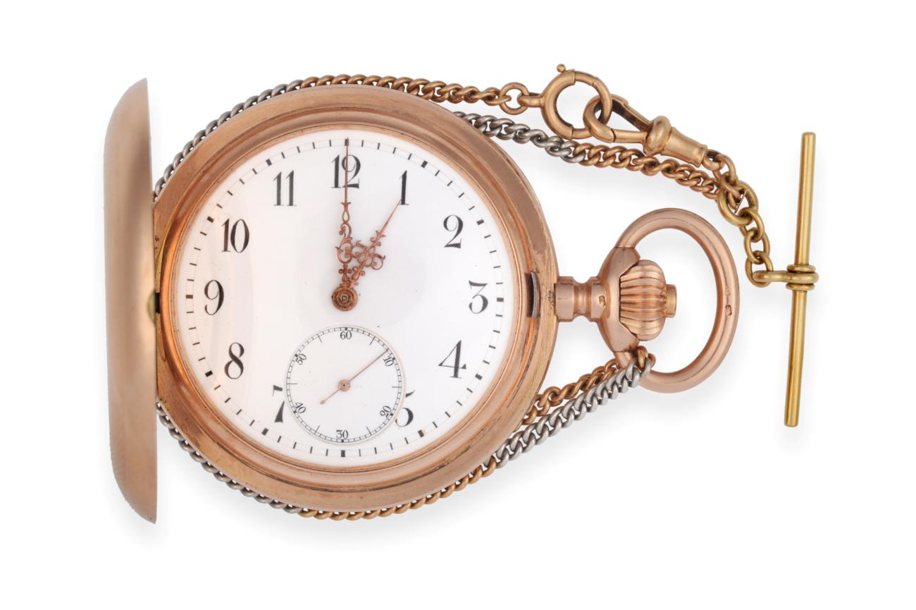 A 14 Carat Gold Full Hunter Pocket Watch, signed International Watch Co, circa 1902, frosted gilt
