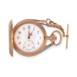 A 14 Carat Gold Full Hunter Pocket Watch, signed International Watch Co, circa 1902, frosted gilt