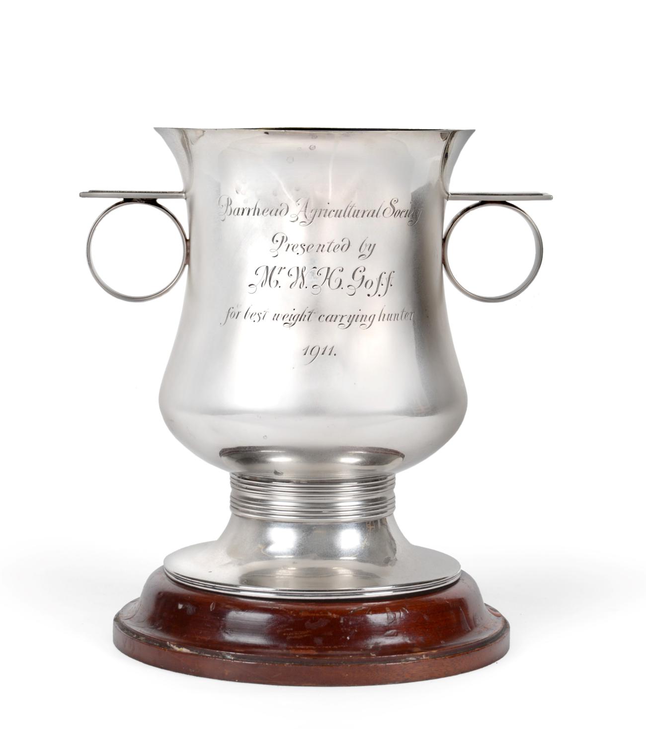 A George V Silver Cup, by R. and W. Sorley Glasgow, 1911, centrally waisted circular and on