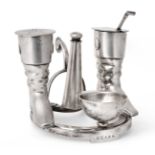 A Victorian Silver Plated Novelty Condiment-Set, by Elkington and Co., Birmingham, Late 19th