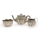 A Three-Piece Victorian and Edward VII Silver Tea-Service, by J. Sherwood and Sons, Birmingham,