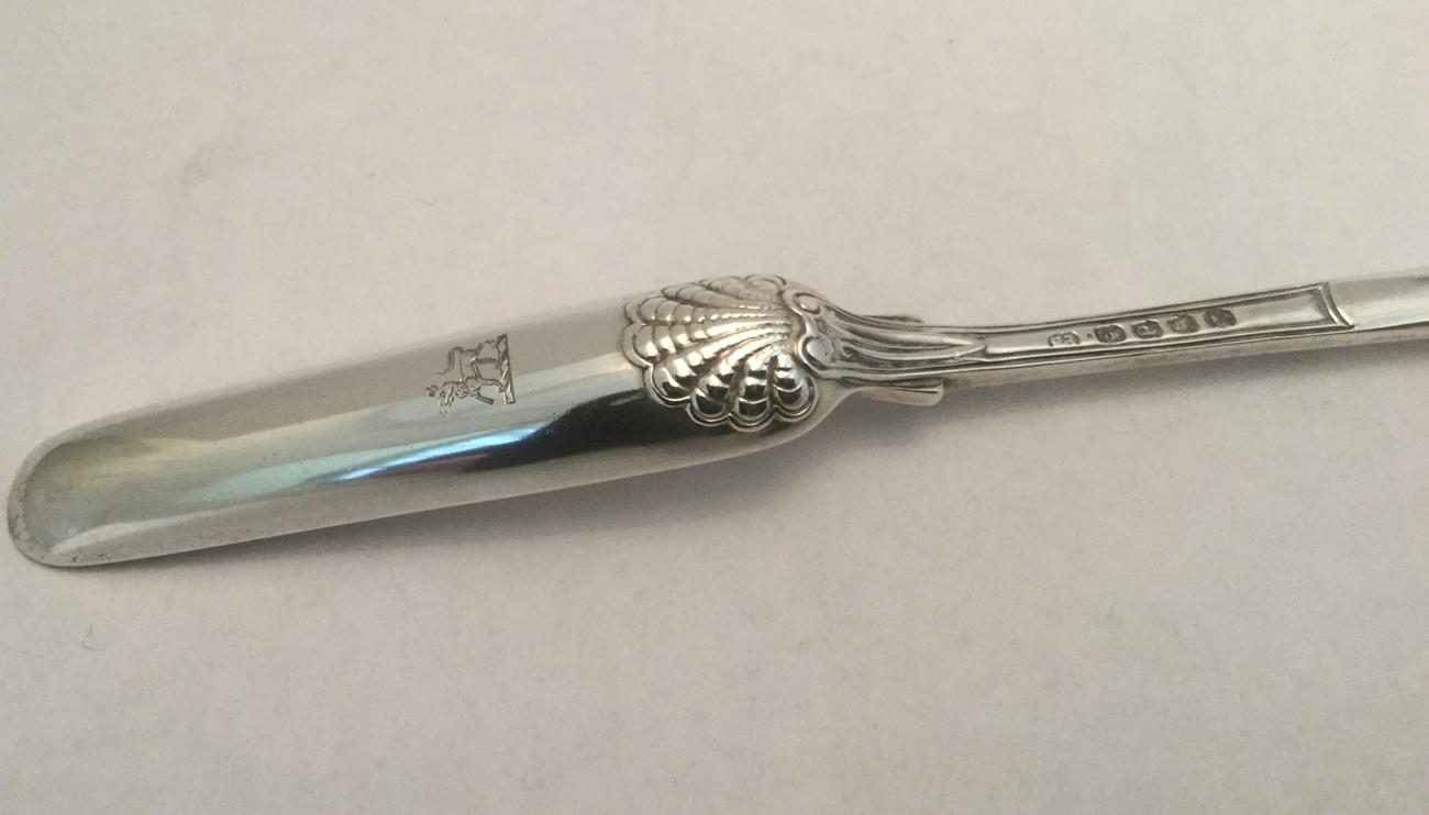 A George III Silver Marrow-Scoop, by Paul Storr, London, 1819, of typical form, the back of the - Image 3 of 4