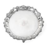 A George II Irish Provincial Silver Waiter, by Joseph Johns, Limerick, Circa 1750, With Later