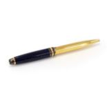 A Mount Blanc Meisterstück Ramses II Silver-Gilt and Lapis Lazuli Ball-Point Pen, Model Number