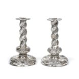 A Pair of Dutch Silver Candlesticks, Maker's Mark AB1, 1911, each in the 17th century style with