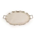 A George V Silver Tray, by the Goldsmiths and Silversmiths Co. Ltd., Sheffield, 1919, shaped oval