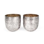 A Pair of Elizabeth II Silver Beakers, by Richard Jarvis, London, 2000, Numbers 131 and 132 of a