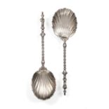 A Pair of Victorian Silver Serving-Spoons, by John Aldwinckle and James Slater, London, 1883, each