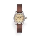A Stainless Steel ''boys'' Size Centre Seconds Wristwatch, signed Rolex, Oyster, model: Royal,