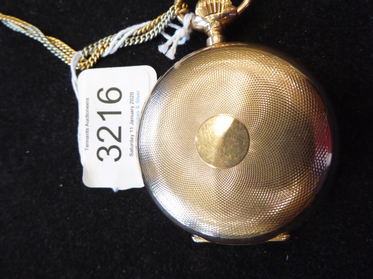 A 14 Carat Gold Full Hunter Pocket Watch, signed International Watch Co, circa 1902, frosted gilt - Image 2 of 7