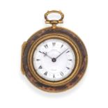 A Tortoiseshell and Gilt Metal Triple Cased Verge Pocket Watch Made for the Turkish Market, signed
