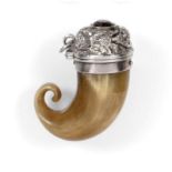 A Victorian Silver-Mounted Horn Vinaigrette, Apparently Unmarked, Possibly Scottish, Late 19th