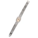 A Lady's 18 Carat White Gold Wristwatch, signed Piaget, circa 1980, lever movement, white dial