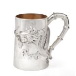 A Chinese Export Silver Mug, by Hung Chong, Canton and Shanghai, Late 19th Century, tapering