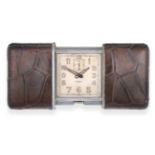 An Unusual Size Travelling/Desk Purse Form Watch, signed Movado, model: Ermeto, circa 1945, 8-day