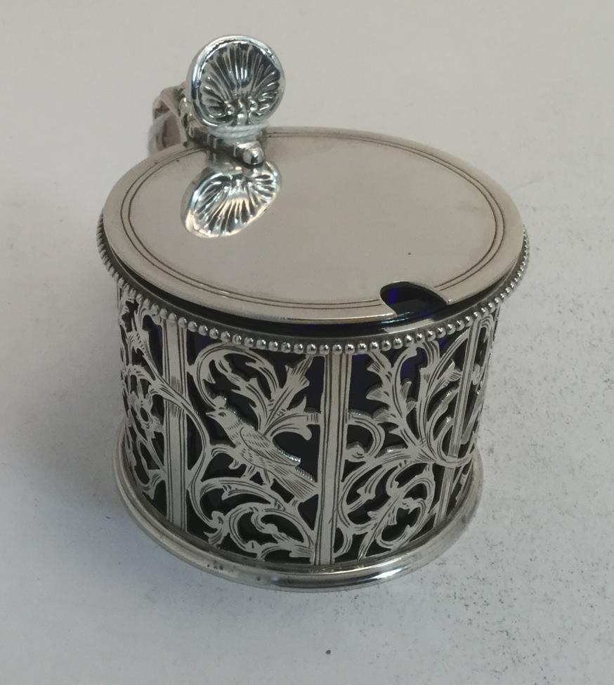 A Victorian Silver Mustard-Pot, by Charles Stuart Harris, London, 1896, of drum shape, the sides - Image 4 of 5