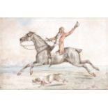 Henry Thomas Alken (1785-1851) Tally Ho Watercolour and pencil, 17.5cm by 26cm Exhibited: 'Bliss Was