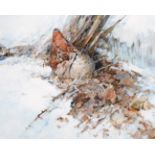 Alan B. Hayman (b.1947) Nesting Snipe in winter landscape Signed and dated (19)93, oil on board,