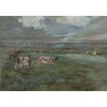 Michael Lyne (1912-1989) A hunt running through a farm Signed, watercolour and gouache, 23.5cm by