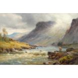 Alfred de Breanski Snr. (1852-1928) ''The River Dee'' Signed, oil on canvas, 19cm by 29cm See