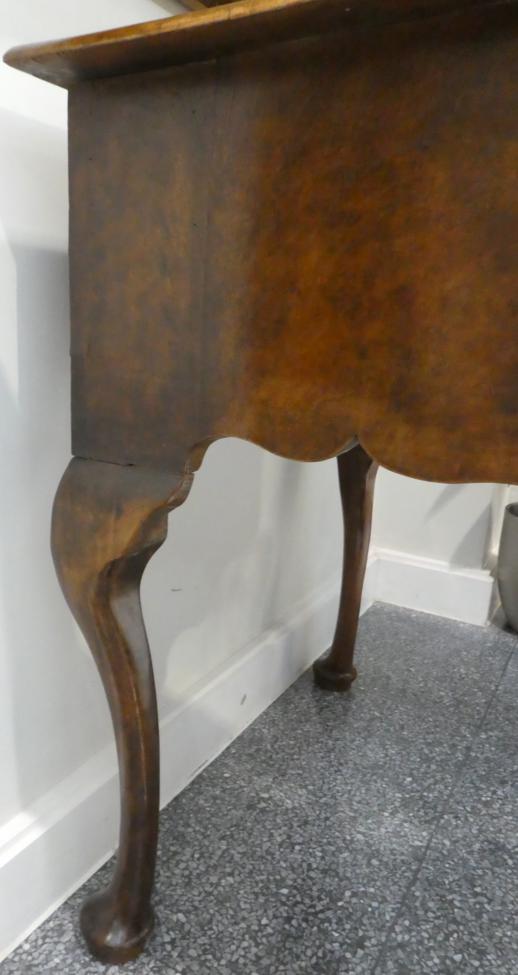 A Walnut and Feather Banded Dressing Table, the quarter-veneered top above a long frieze drawer with - Image 13 of 16