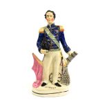 A Staffordshire Pottery Figure of Admiral Dundas, mid 19th century, 36cm high