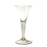 A Large Wine Glass, circa 1750, the trumpet bowl on an air twist stem, 18.5cm high