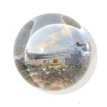 A Glass Great Exhibition Commemorative Paperweight, circa 1851, with a view of the Crystal Palace,