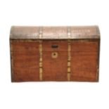 A Late 19th Century Cedarwood and Brass Bound Cabin Trunk, with painted initials JM and Southampton,