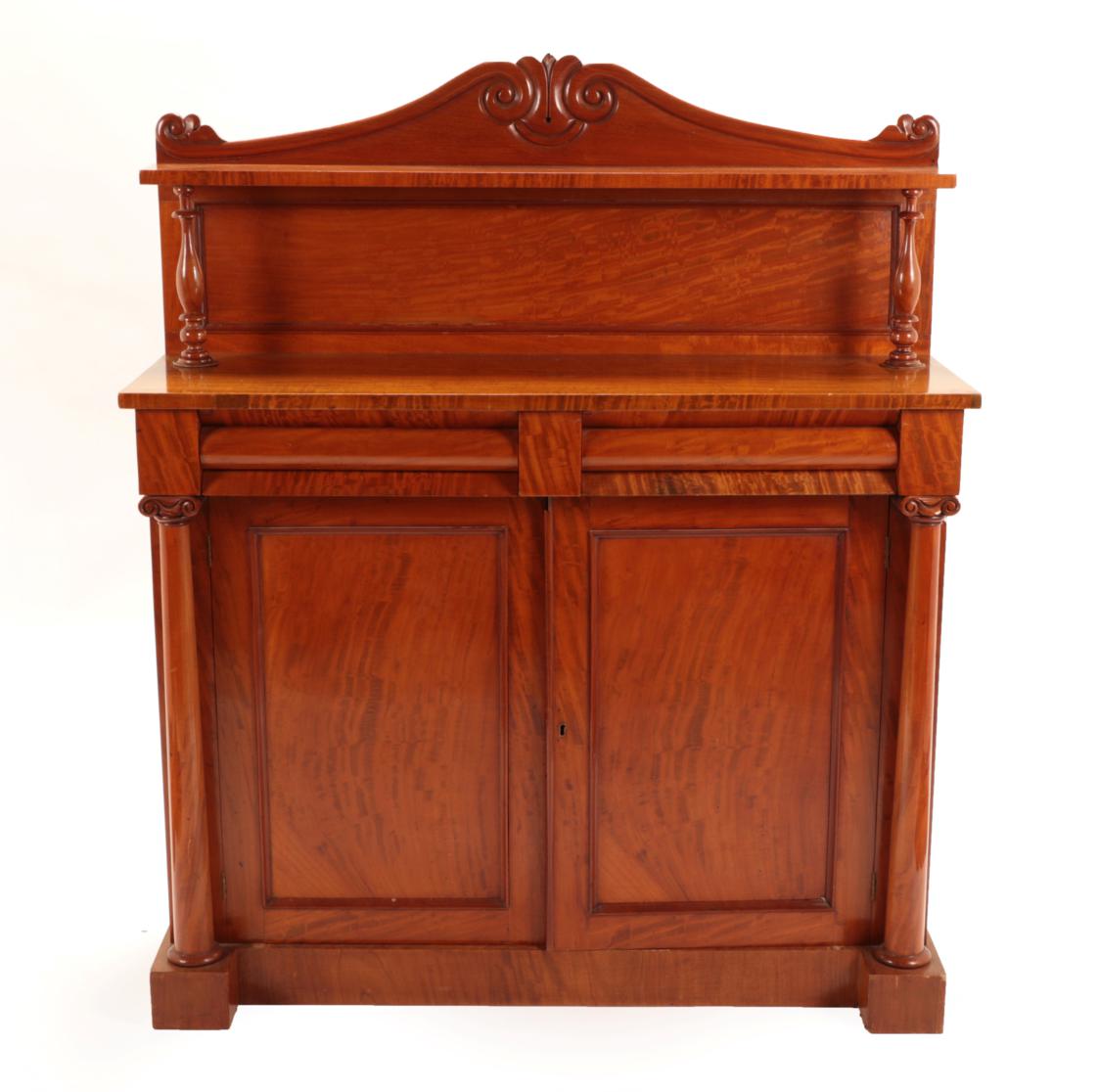 A Victorian Satinwood Chiffonier, 3rd quarter 19th century, the superstructure with a shelf above