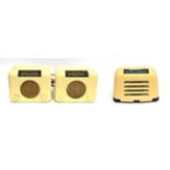 Two Bush Type DAC90A Wireless Receivers, in cream bakelite cases, the first with all-gold dial,