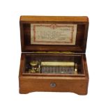 A Small Tabatiére Musical Box, Playing six Airs, serial no. 117, Gamme no. 45, with captive key-wind