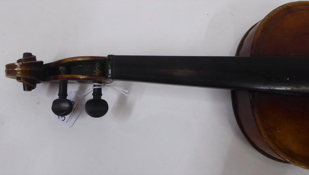 Violin 14 3/8'' two piece back, ebony fingerboard, labelled 'Giovan Paolo Maggini Brescia 1690' - Image 2 of 9