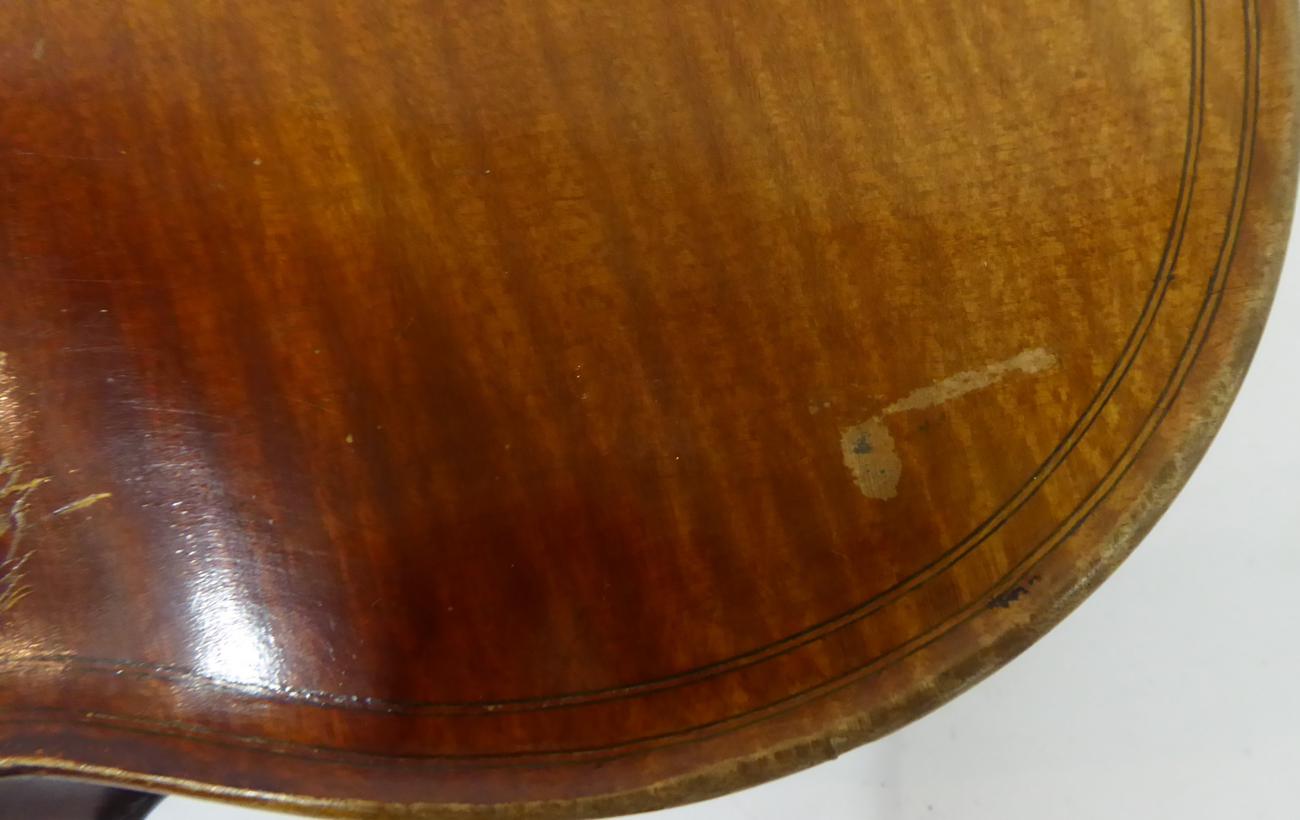 Violin 14 3/8'' two piece back, ebony fingerboard, labelled 'Giovan Paolo Maggini Brescia 1690' - Image 9 of 9