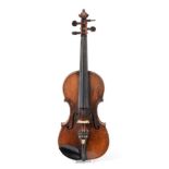 Violin 13 3/4'' two piece back, ebony fingerboard, labelled 'Andreas Guarnerius Cremonae, Sub Titulo