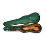 Violin 14 1/8'' two piece back, ebony fingerboard, labelled 'Thomas Beale Maker Wardour Street
