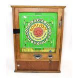 Roto-Pool Wall Mounted Amusement Machine with coloured glass front depicting a football field 21 1/