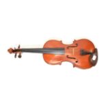 Violin 14'' one piece back, ebony fingerboard, with label 'John Mather, Harrogate 1996 No.36'