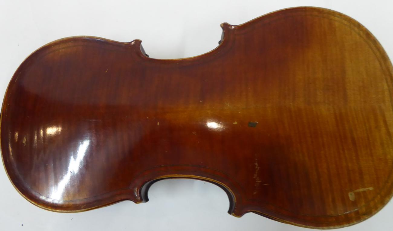 Violin 14 3/8'' two piece back, ebony fingerboard, labelled 'Giovan Paolo Maggini Brescia 1690' - Image 8 of 9