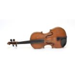 Violin 14 1/4'' two piece back, ebony fingerboard, labelled 'Copy de Antonius Stradivarius, Saxony'