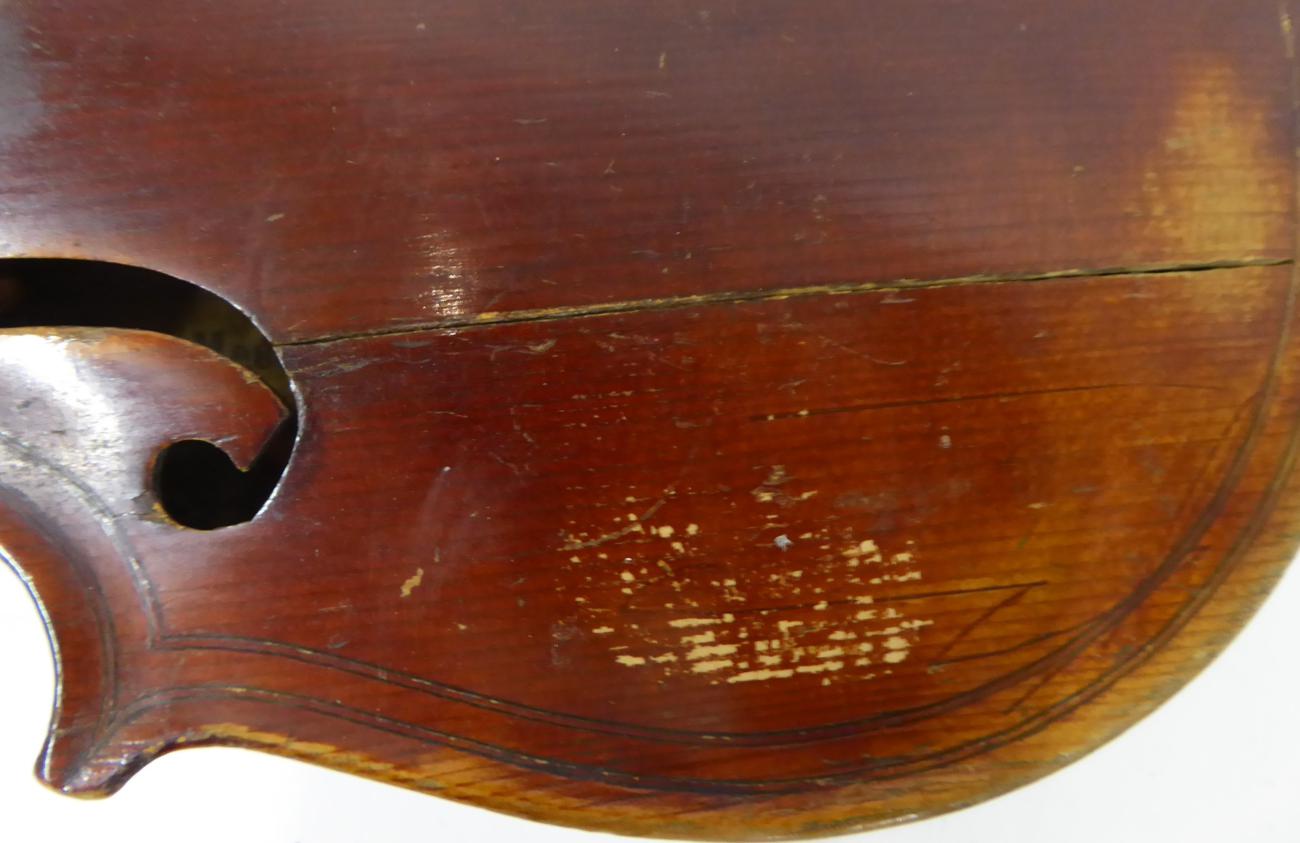 Violin 14 3/8'' two piece back, ebony fingerboard, labelled 'Giovan Paolo Maggini Brescia 1690' - Image 5 of 9