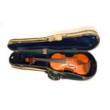 Violin 14'' one piece back, ebony fingerboard, with label 'John Mather, Harrogate 2007 No.48',