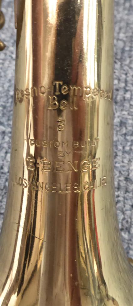Trumpet Custom Built By E Benge, Los Angeles Calif. Resno-Tempered Bell 3, serial number 24540 ( - Image 6 of 15