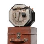 Concertina By C Wheatstone & Co 64 buttons, with metal endplates 8 1/4'' diameter, English System,