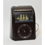 Vitascope brown Bakelite with clock and automated ship