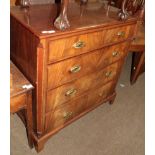 A George III mahogany five drawer chest, 104cm wide